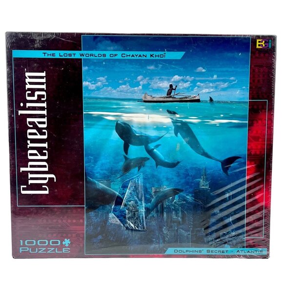 Vntg Puzzle 1026 Pieces Cyberealism 1999 Chayan Khoï Dolphins’ Secrets Atlantis - Picture 1 of 6